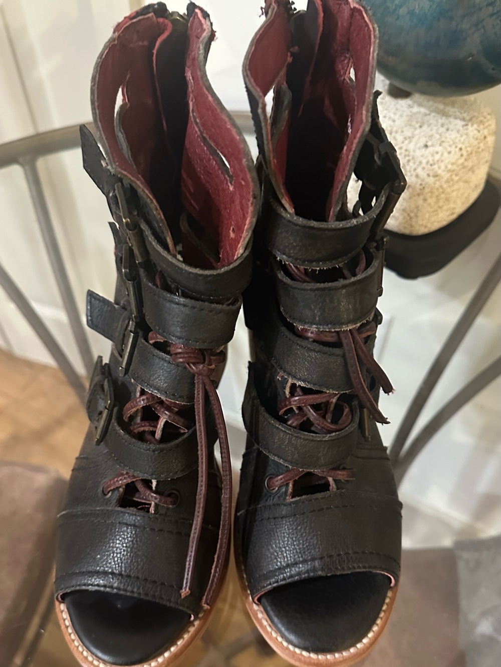 Freebird By Steven Braeden Bootie Brown and Burgundy Sz 8